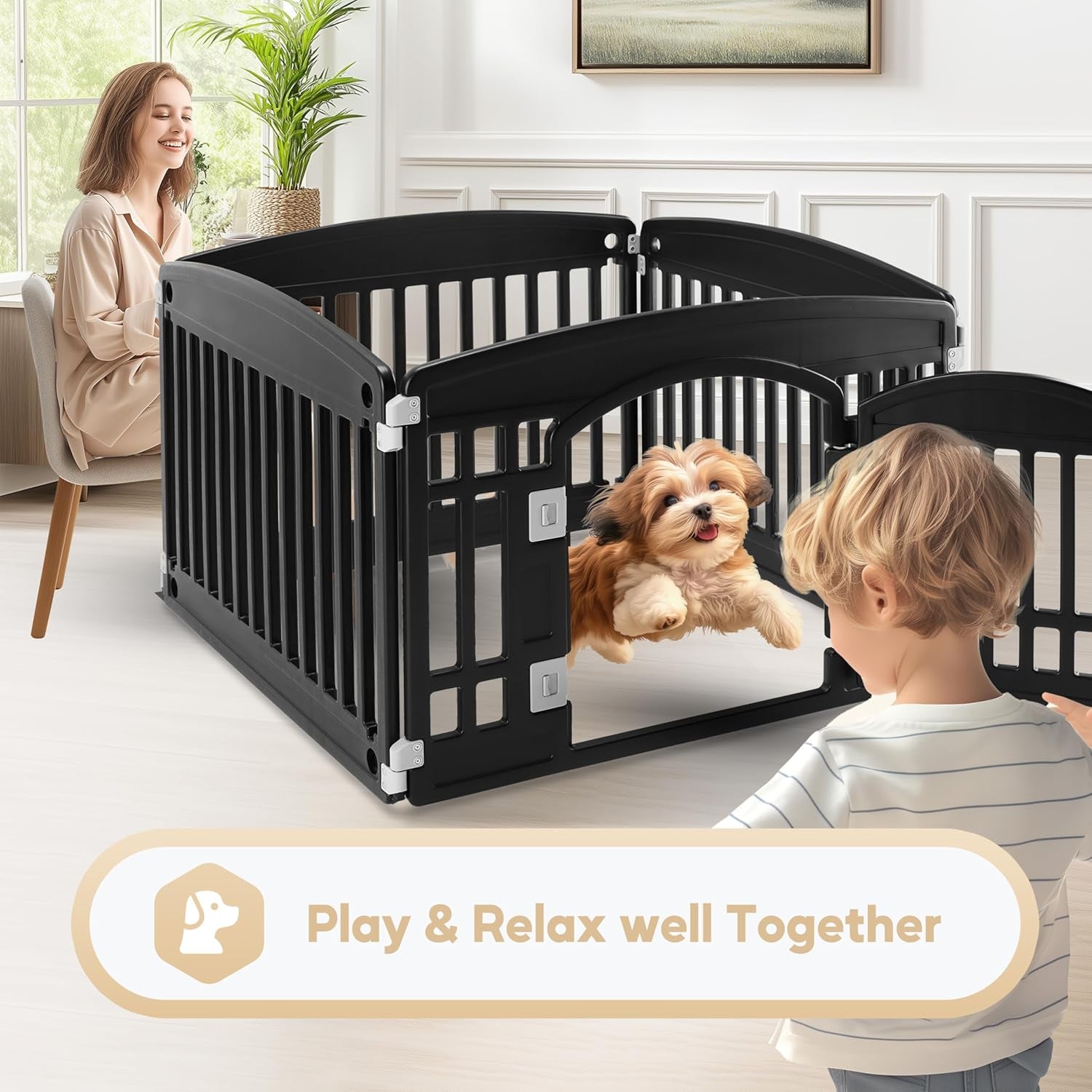 Dog Playpen Secure Foldable Fence